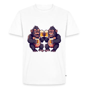 Gorille Comic Bière Drôle Booze - T-shirt Premium bio Homme - blanc - Devant - Nico (187cm)