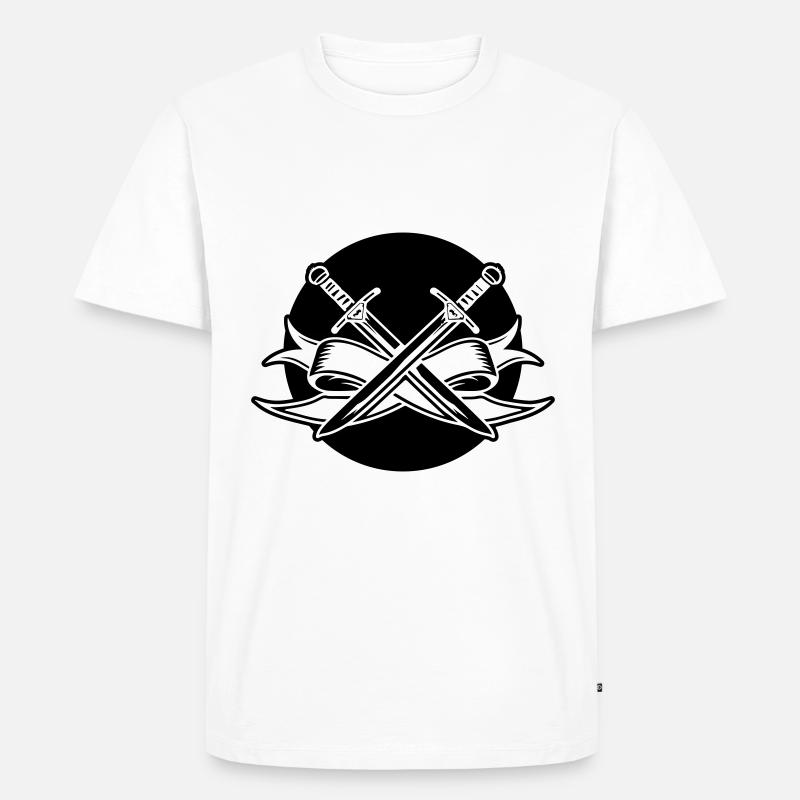 Schwert Symbol - Männer Premium Bio T-Shirt - Weiß