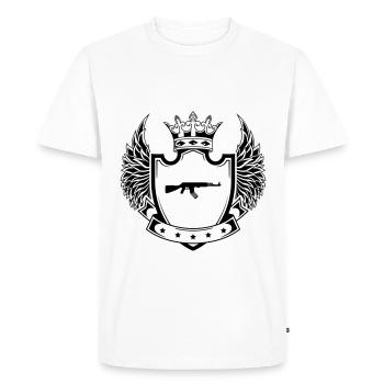 Rifle icon coat of arms - Men's Premium Organic T-Shirt - white - Front - Nico (187cm)