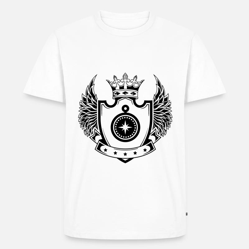 Kompass schild - Männer Premium Bio T-Shirt - Weiß