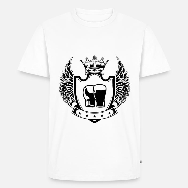 Boxhandschuhe wappen - Männer Premium Bio T-Shirt - Weiß