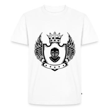 Armoiries du casque de chevalier - T-shirt Premium bio Homme - blanc - Devant - Nico (187cm)