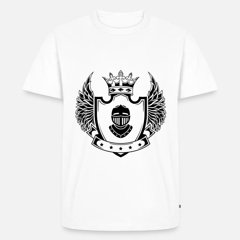 Ritter Helm wappen - Männer Premium Bio T-Shirt - Weiß