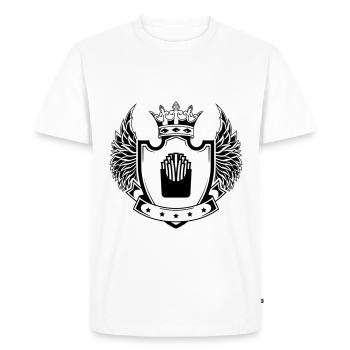 Français frites fast-food armoiries - T-shirt Premium bio Homme - blanc - Devant - Nico (187cm)