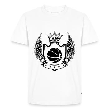 Basketball Crest - Men's Premium Organic T-Shirt - white - Front - Nico (187cm)