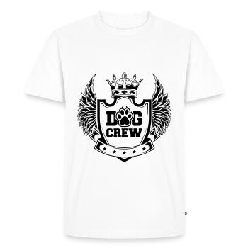 Dog Crew Crest Logo - Men's Premium Organic T-Shirt - white - Front - Nico (187cm)