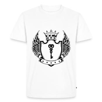 Mariage au cœur clé - T-shirt Premium bio Homme - blanc - Devant - Nico (187cm)