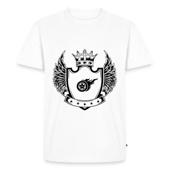 Armoiries de Tire Fire - T-shirt Premium bio Homme - blanc - Devant - Nico (187cm)