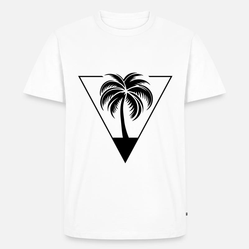 Palme Silhouette Symbol - Männer Premium Bio T-Shirt - Weiß