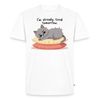 Déjà fatigué demain - T-shirt Premium bio Homme - blanc - Devant - Nico (187cm)