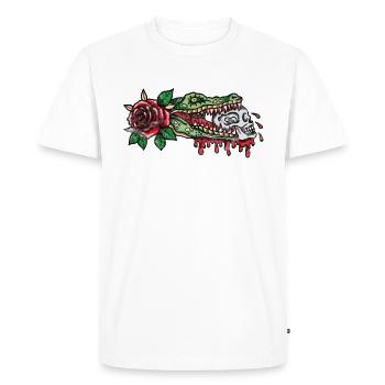 Cadeau traditionnel de tatouage de tatouage de crocodile - T-shirt Premium bio Homme - blanc - Devant - Nico (187cm)
