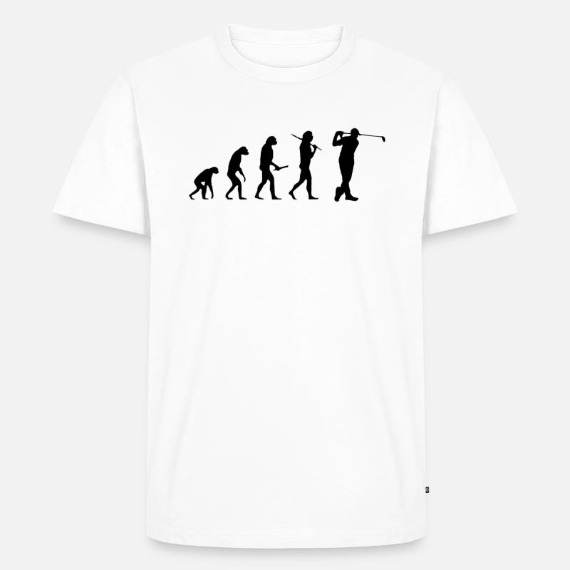 Golf - Golfer - Evolution - Männer Premium Bio T-Shirt - Weiß