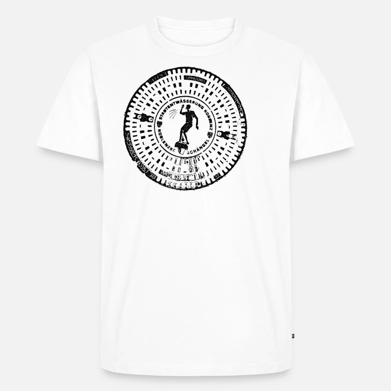 Koblenz Gully Gulli Gullideckel Geschenk Schängel - Männer Premium Bio T-Shirt - Weiß
