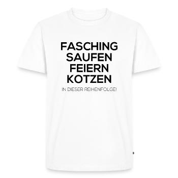 Carnival Booze Celebration Kotzen the order Helau - Men's Premium Organic T-Shirt - white - Front - Nico (187cm)