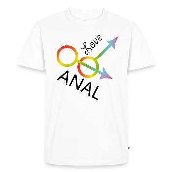 Gay pride lgbt love ANAL - T-shirt Premium bio Homme - blanc - Devant - Nico (187cm)