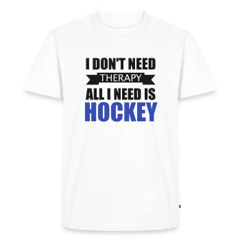 Hockey racket Halle ice hockey sport team - Men's Premium Organic T-Shirt - white - Front - Nico (187cm)
