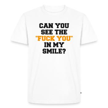 Va te faire foutre - T-shirt Premium bio Homme - blanc - Devant - Nico (187cm)