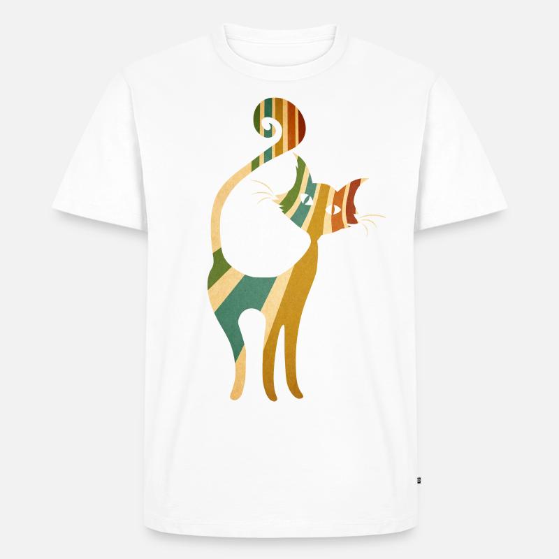 katze - Männer Premium Bio T-Shirt - Weiß
