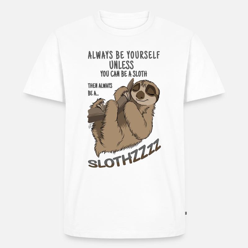 Sei du selbst sei Faultier - Männer Premium Bio T-Shirt - Weiß