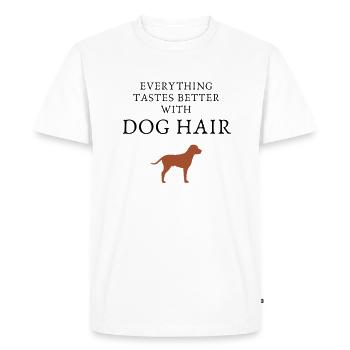 chien, chiens, dictons, dictons de chien, poils de chien - T-shirt Premium bio Homme - blanc - Devant - Nico (187cm)