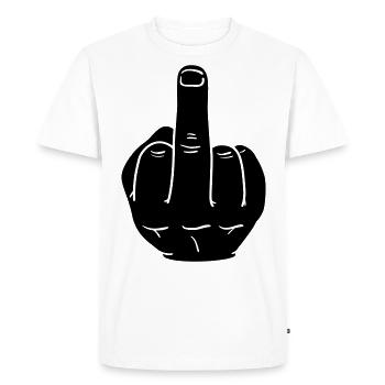 middle finger - Men's Premium Organic T-Shirt - white - Front - Nico (187cm)