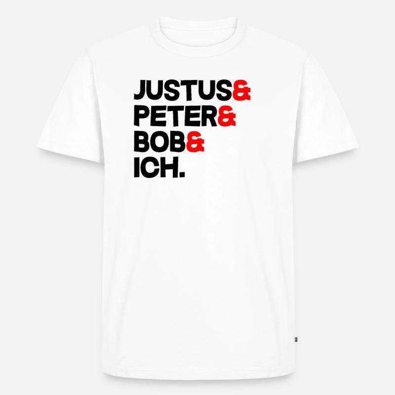 Justus & Peter & Bob & Ich - Männer Premium Bio T-Shirt - Weiß