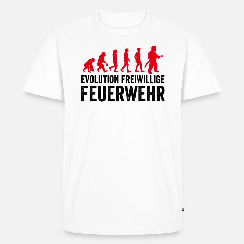 Evolution freiwillige Feuerwehr Geschenk Feuerwehr - Männer Premium Bio T-Shirt - Weiß