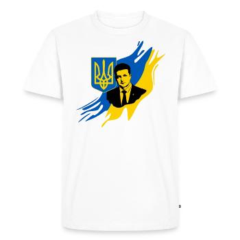 Zelensky Ukraine - Men's Premium Organic T-Shirt - white - Front - Nico (187cm)