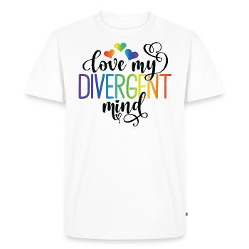 Neurodiversity - Men's Premium Organic T-Shirt - white - Front - Nico (187cm)