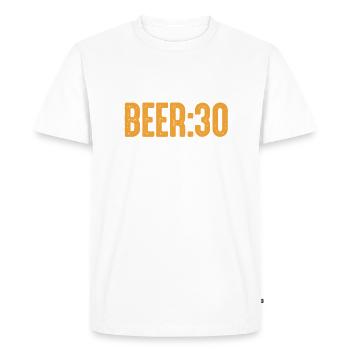 Bière - T-shirt Premium bio Homme - blanc - Devant - Nico (187cm)