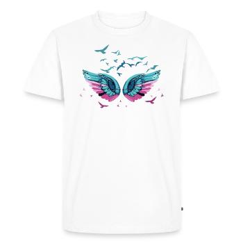 angel wings,wings,angelwings,flocks of birds,birds - Men's Premium Organic T-Shirt - white - Front - Nico (187cm)