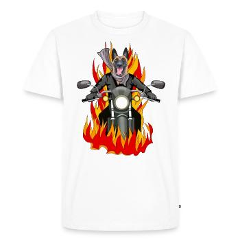 Fire malinois droit - T-shirt Premium bio Homme - blanc - Devant - Nico (187cm)