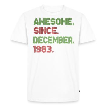 Génial depuis décembre Ave de Noël 1983 - T-shirt Premium bio Homme - blanc - Devant - Nico (187cm)