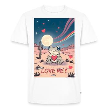 Love Me! Toad No.2 - Men's Premium Organic T-Shirt - white - Front - Nico (187cm)