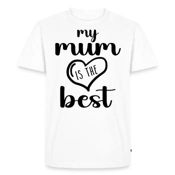 Ma mère est la meilleure - T-shirt Premium bio Homme - blanc - Devant - Nico (187cm)