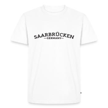 Saarbrücken Allemagne idée cadeau maison - T-shirt Premium bio Homme - blanc - Devant - Nico (187cm)