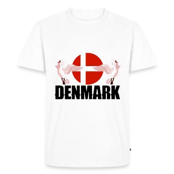 Danemark Drapeau animal national - T-shirt Premium bio Homme - blanc - Devant - Nico (187cm)
