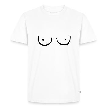 Boobs Seins luxyse idée de cadeau masque - T-shirt Premium bio Homme - blanc - Devant - Nico (187cm)