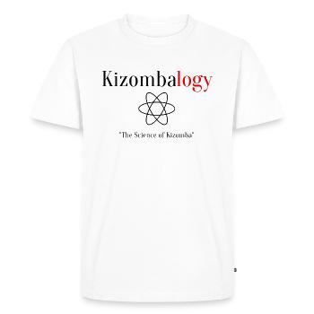 Kizombalogy - La science de Kizomba - T-shirt Premium bio Homme - blanc - Devant - Nico (187cm)