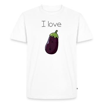 I Love Eggplants Eggplant Tasty Gift Idea - Men's Premium Organic T-Shirt - white - Front - Nico (187cm)