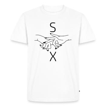Signes de doigt de sexe - T-shirt Premium bio Homme - blanc - Devant - Nico (187cm)