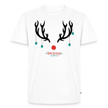 snow reindeer, santa claus, gift - Men's Premium Organic T-Shirt - white - Front - Nico (187cm)