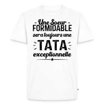 Une sœur formidable donne une tata exceptionnelle - T-shirt Premium bio Homme - blanc - Devant - Nico (187cm)