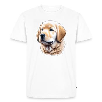 Cute Golden Retriever puppy - Men's Premium Organic T-Shirt - white - Front - Nico (187cm)
