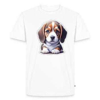 Adorable-cute beagle puppy - Men's Premium Organic T-Shirt - white - Front - Nico (187cm)