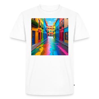 Couleurs de la vie - ruelle et rue - T-shirt Premium bio Homme - blanc - Devant - Nico (187cm)