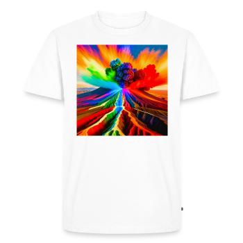 Colors of Life - Color Explosion from Volcano - Men's Premium Organic T-Shirt - white - Front - Nico (187cm)