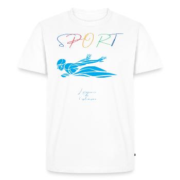 Natation - T-shirt Premium bio Homme - blanc - Devant - Nico (187cm)