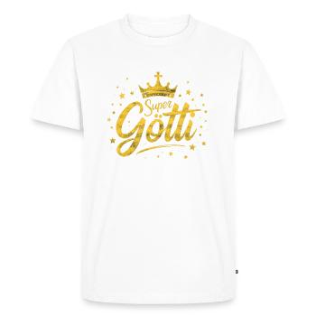 Firmgötti Taufgötti Göti Fragen Super Götti - T-shirt Premium bio Homme - blanc - Devant - Nico (187cm)
