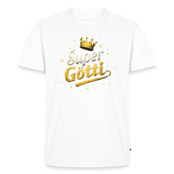 Firmgötti Taufgötti Götti - T-shirt Premium bio Homme - blanc - Devant - Nico (187cm)